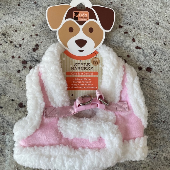 Cute Pink Fuzzy DOG Harness from The DOG WALKER Company - Picture 1 of 6